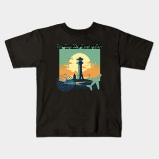 Air Traffic Controller, radar, airplane Kids T-Shirt